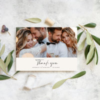Wedding modern minimal multi photo thank you chic