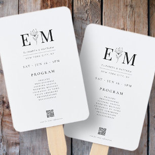 Wedding Modern Minimalist Elegant Chic Foliage Hand Fan