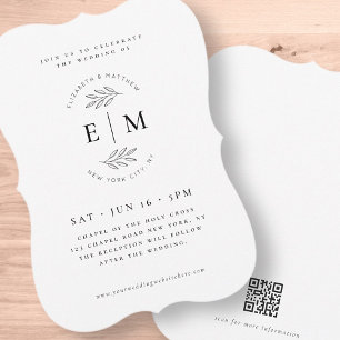 Wedding Modern Minimalist Elegant Chic Simple Invitation