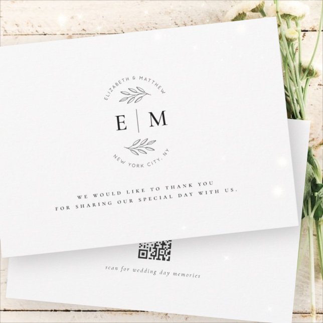 Wedding Modern Minimalist Elegant Chic Thank You Card (Creator Uploaded)