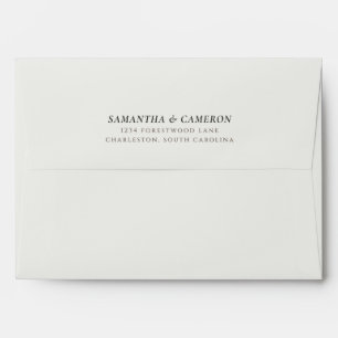 Wedding Modern Minimalist Neutral Cream Soft Black Envelope