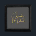 Wedding Modern Minimalist Plain Calligraphy Name Gift Box<br><div class="desc">You can easily change the fonts and colours. You can also add your logo and the background image as you like.</div>