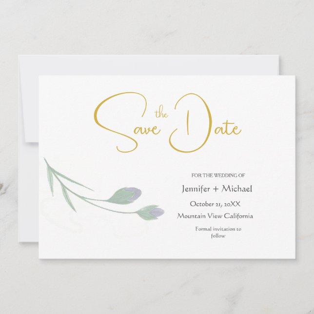 Wedding Modern Minimalist Plain Calligraphy Script Invitation (Front)