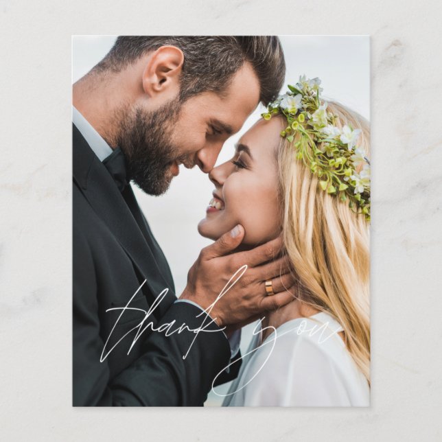 Wedding Modern Minimalist Thank You Cards (Front)