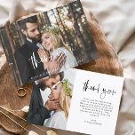 Wedding Modern Minimalist Thank You Cards<br><div class="desc">Budget Handwritten Wedding Thank You Cards that have a photo on the front and back. The Thank you cards contain a modern hand lettered cursive script typography that are elegant,  simple and modern to use after you minimalist simple wedding day celebration.</div>