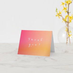 Wedding Modern Orange Ombre Thank You Card