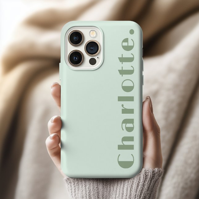 Wedding | Modern Sage Green Bridesmaid Custom Name iPhone Case (Modern Script Name Case Gift for Teens | Mom | Grandma | Bridesmaid | Bachelorette Party | Coworkers)