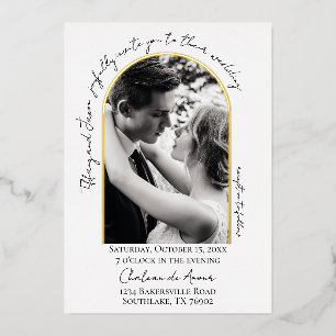 Wedding Modern Script Arch Trim Photo Real