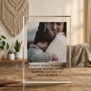 Wedding Modern Script Mother's Day Memory Custom Photo Block