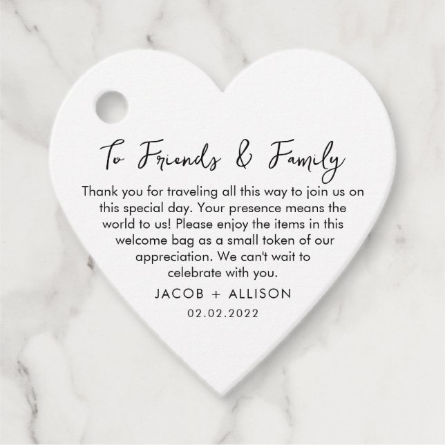 wedding modern simple  favour tags (Front)