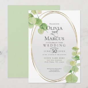 Wedding   Modern Springtime Eucalyptus Invitation