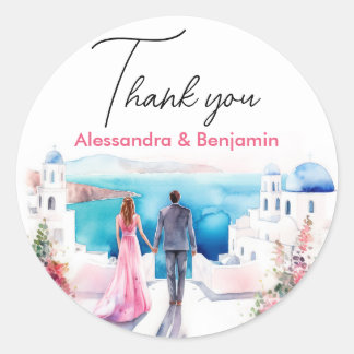 Wedding Moments Watercolor for Gifts Classic Round Sticker