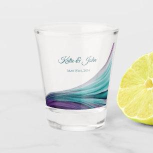 Wedding-Money/shot Dance-Purple and Teal- Shot Glass