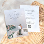 Wedding Monogram | All In One QR Code Photo Invitation<br><div class="desc">This simple and elegant wedding invitation design features a full-bleed photo of your choice. The text overlay starts with your two initials, followed by your names in chic sccript lettering. Below, your date and the venue are printed in classic serif typography. Cards reverse to the event details, with sections for...</div>