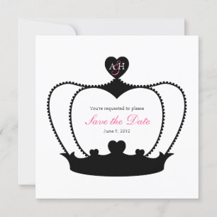 Wedding Monogram B&W Save the Date Announcement