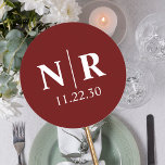 Wedding Monogram Bride And Groom Initials Classic Round Sticker<br><div class="desc">Add a touch of personalised elegance to your wedding with our Wedding Monogram Bride And Groom Initials Classic Round Sticker. These stickers are the ultimate versatile accessory for your wedding stationery and favours. Crafted with attention to detail, these stickers feature a minimalist wedding monogram design with the bride and groom's...</div>