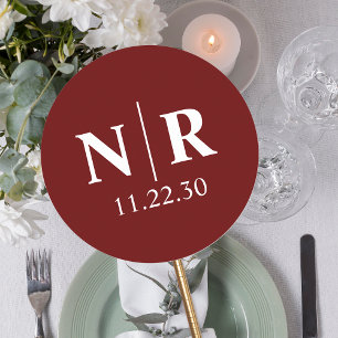 Wedding Monogram Bride And Groom Initials Classic Round Sticker