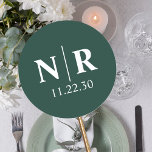 Wedding Monogram Bride And Groom Initials Classic Round Sticker<br><div class="desc">Elevate your wedding stationery and favours with our Wedding Monogram Bride and Groom Initials Classic Round Sticker. These personalised stickers are the perfect finishing touch to add a touch of elegance and charm to your special day. Designed as wedding monogram envelope seals, these stickers are versatile and can be used...</div>