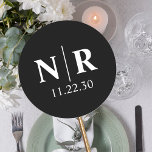 Wedding Monogram Bride And Groom Initials Classic Round Sticker<br><div class="desc">Make your wedding day truly memorable with our Wedding Monogram Bride and Groom Initials Classic Round Stickers, the epitome of elegance and personalisation. Designed for couples seeking sophistication and style, these stickers add a touch of refined charm to every aspect of your special day. With our customisable wedding monogram, featuring...</div>