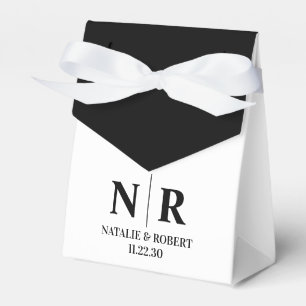 Wedding Monogram Bride And Groom Initials Elegant Favour Box