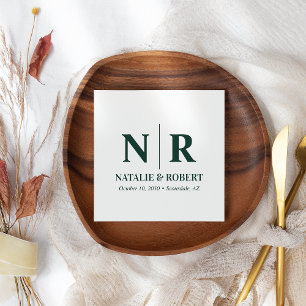 Wedding Monogram Bride And Groom Initials Elegant Napkin