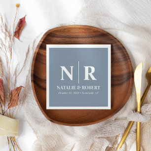 Wedding Monogram Bride And Groom Initials Elegant Napkin