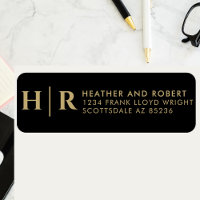 Wedding Monogram Bride and Groom Return Address