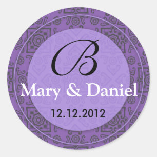 Wedding Monogram Bride Groom Date Envelope Seal