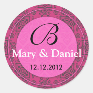 Wedding Monogram Bride Groom Date Envelope Seal