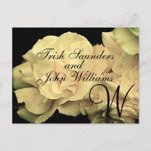 Wedding Monogram Bride Groom Names Announcement Postcard