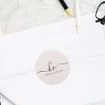 Wedding Monogram Calligraphy Script Custom Favour Classic Round Sticker<br><div class="desc">Enhance the elegance of your wedding favours and invitations with our Wedding Monogram Calligraphy Script Custom Favour Classic Round Stickers. These stickers, adorned with a beautiful calligraphy script monogram, create a sophisticated and personalised touch to your wedding stationery. Featuring the bride and groom's initials, these stickers serve as stylish address...</div>