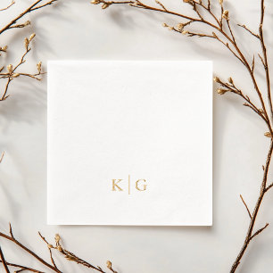 Wedding Monogram Classic Elegant Letters Foil Napkins