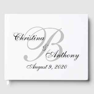 Wedding Monogram Custom Guest Book   Sign In Book