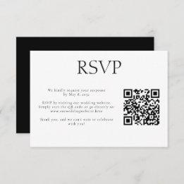 Wedding Monogram Custom QR Code Wedding Website RSVP Card