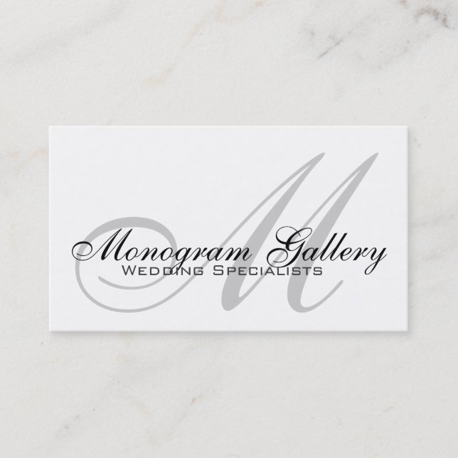 Wedding Monogram Customisable Business Card (Front)