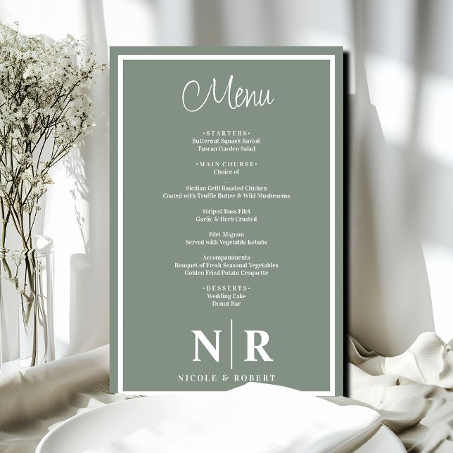 Wedding Monogram Customised Rehearsal Dinner Menu (Creator Uploaded)