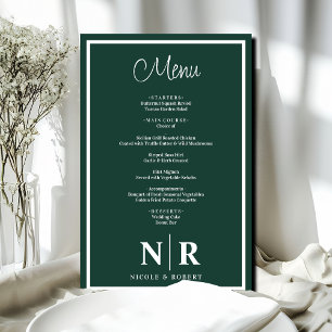 Wedding Monogram Customised Rehearsal Dinner Menu