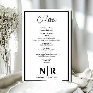 Wedding Monogram Customised Rehearsal Dinner Menu