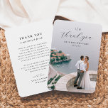 Wedding Monogram | Elegant & Modern Script Photo Thank You Card<br><div class="desc">An elegant photo thank you card to match our Monogram | All In One QR Code Photo Wedding collection. This design features your initials and below "thank you" in an elegant script. The back of the card features a custom heartfelt thank-you message to express your gratitude to friends and family....</div>
