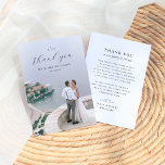 Wedding Monogram | Elegant & Modern Script Photo Thank You Card<br><div class="desc">An elegant photo thank you card to match our Monogram | All In One QR Code Photo Wedding collection. This design features your initials and below "thank you" in an elegant script. The back of the card features a custom heartfelt thank-you message to express your gratitude to friends and family....</div>