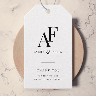 Wedding Monogram Elegant Simple Minimalist Gift Tags