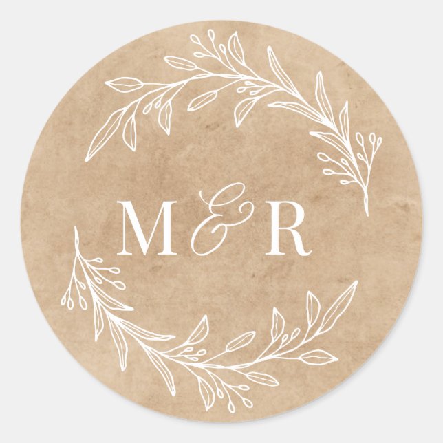 Wedding Monogram Envelope Stickers Wedding  (Front)