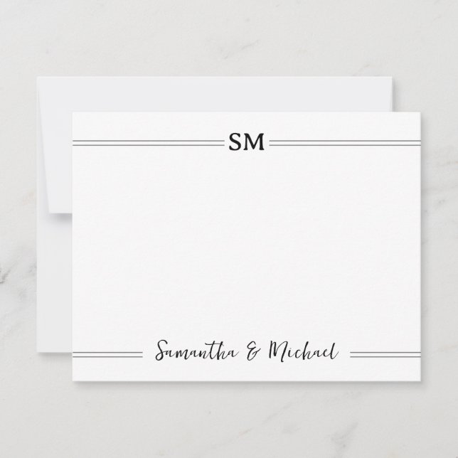 Wedding Monogram Initials Couple Name Personalised Card (Front)
