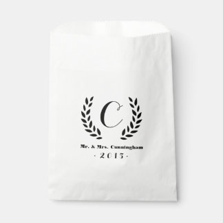 Wedding Monogram Laurel Favour Bags