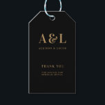 Wedding Monogram Minimalist Black Gold Gift Tags<br><div class="desc">A minimalist wedding monogram design collection of products with classic traditional typography in gold on a clean simple. The perfectly custom design for your special day!</div>