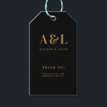 Wedding Monogram Minimalist Black Gold Gift Tags<br><div class="desc">A minimalist wedding monogram design collection of products with classic traditional typography in gold on a clean simple. The perfectly custom design for your special day!</div>