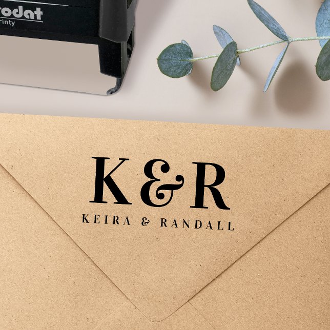 Wedding Monogram Modern Wedding Favour Self-inking Stamp (Creator Uploaded)