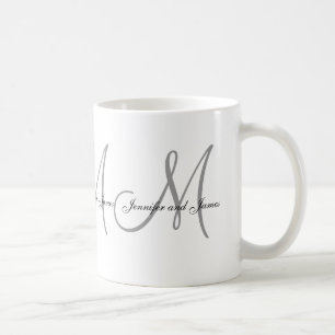 Wedding Monogram & Names Gift Favour Mug