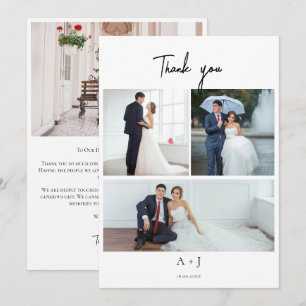 Wedding Monogram Photo Booth Collage Thank You Card