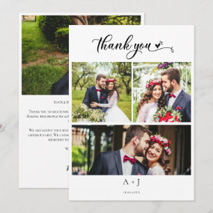 Wedding Monogram Photo Booth Collage Thank You Card
